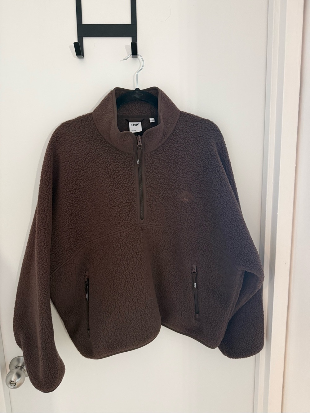 Aritzia TNA Rich Mocha Brown Polartec Highlands Mockneck